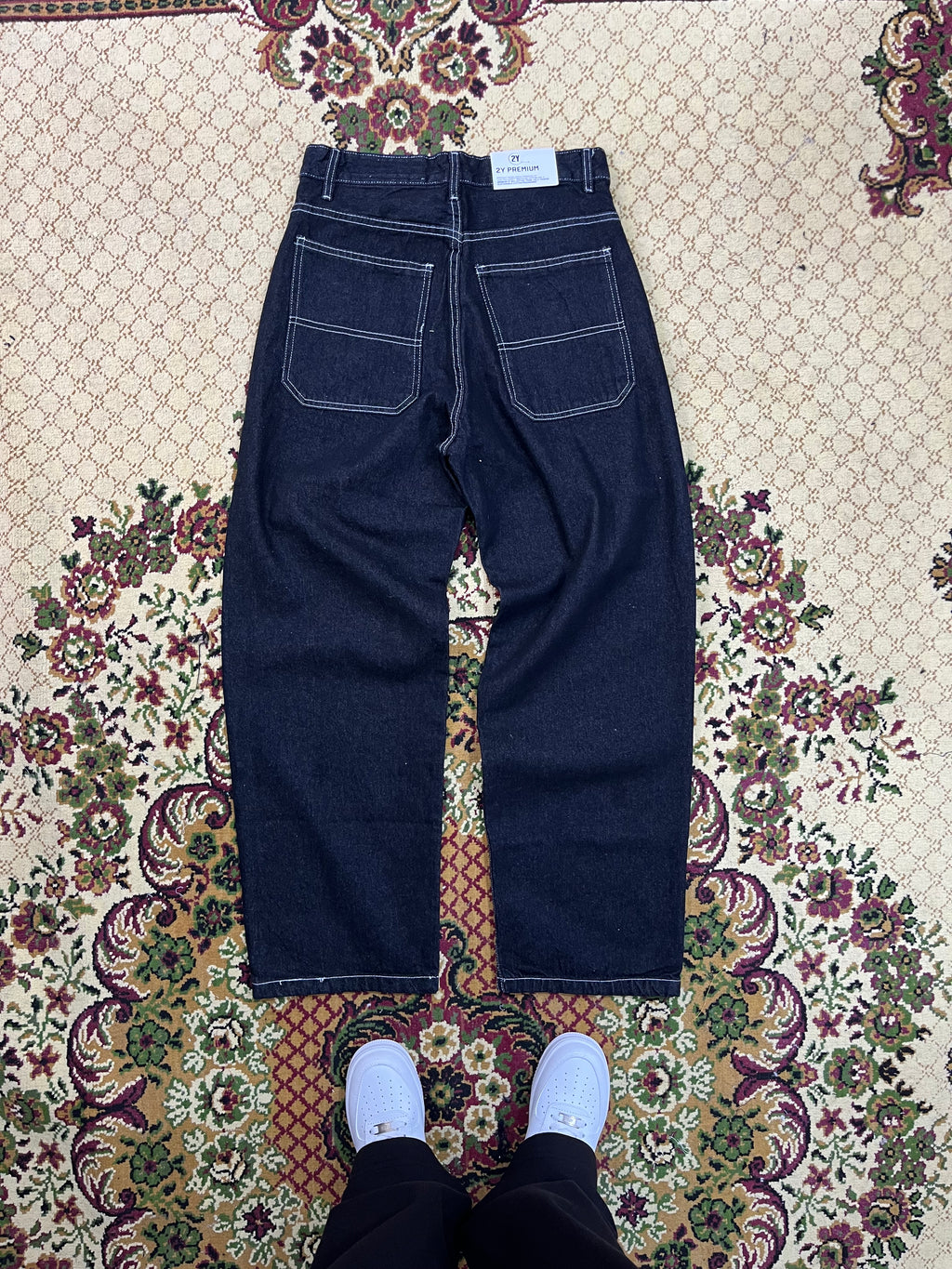 Washed black denim