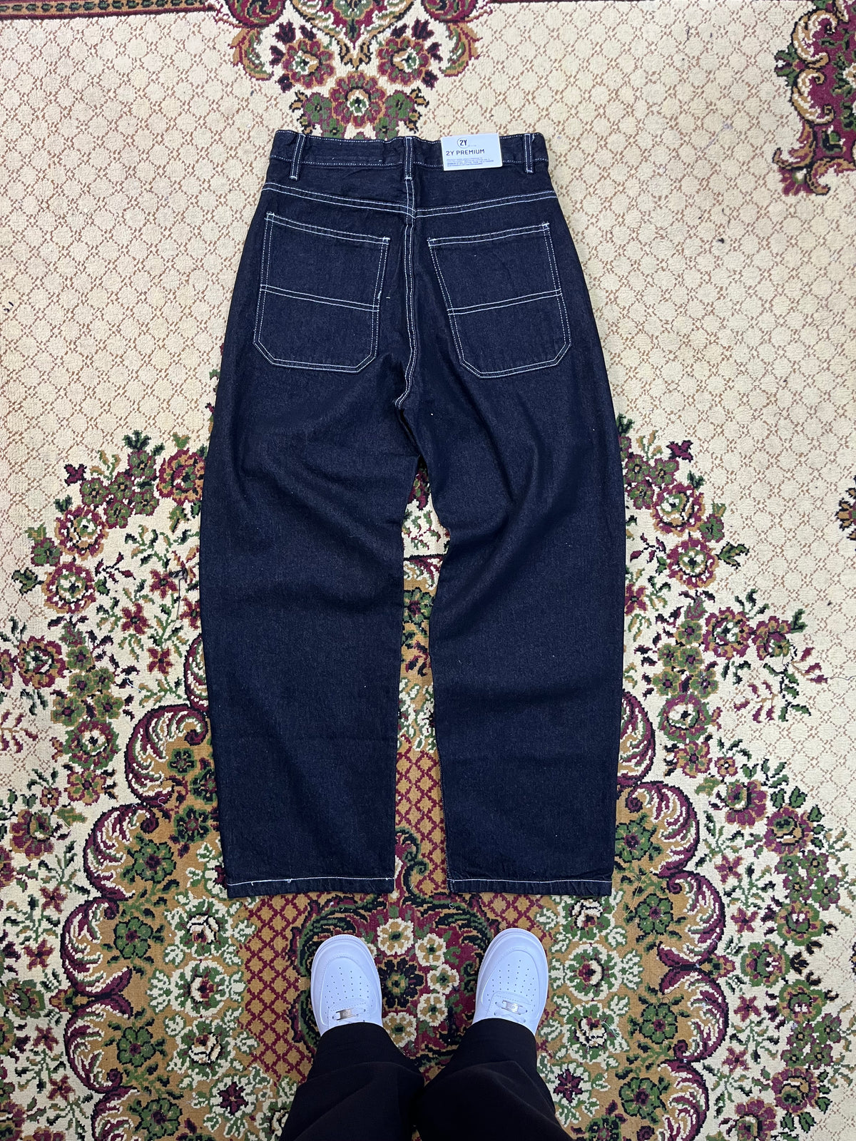 Washed black denim