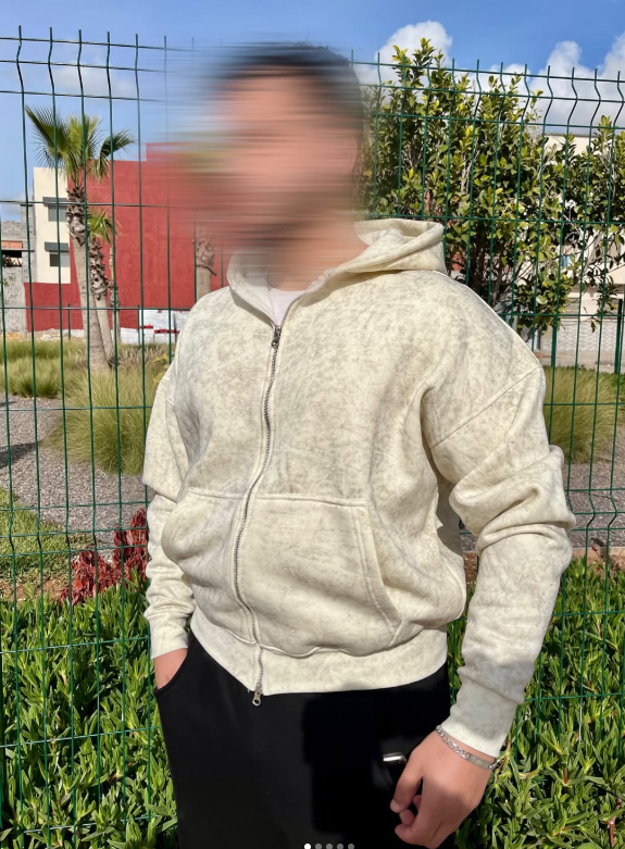 Washed Hoodie double zipper