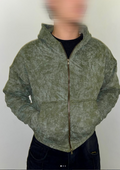 Washed Hoodie double zipper