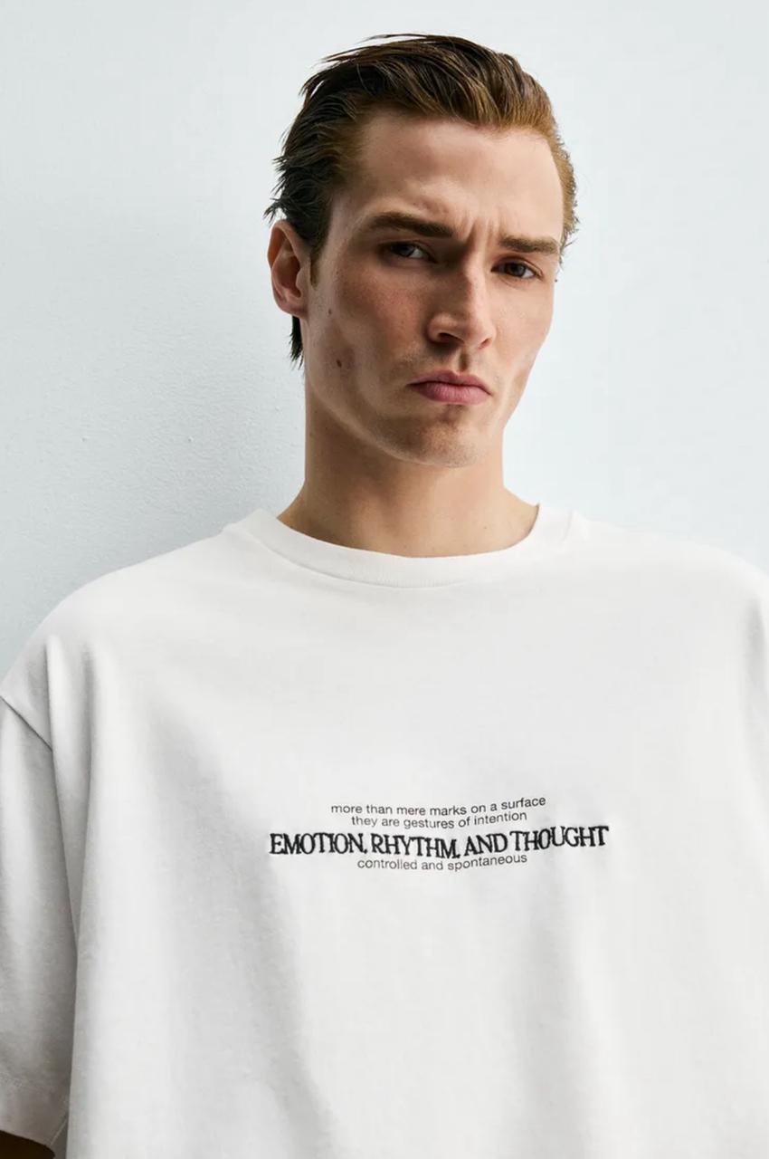 Zara Boxy Fit Embroidered T-Shirt