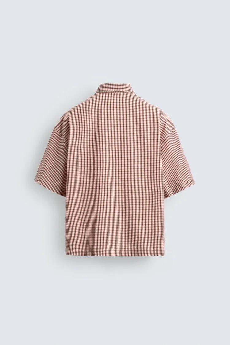 BOXY FIT EMBROIDERED CHECK SHIRT