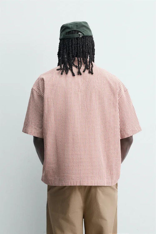 BOXY FIT EMBROIDERED CHECK SHIRT