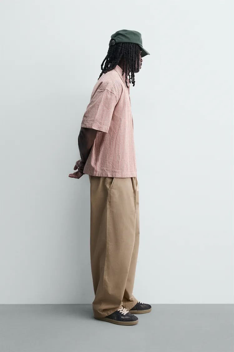 BOXY FIT EMBROIDERED CHECK SHIRT